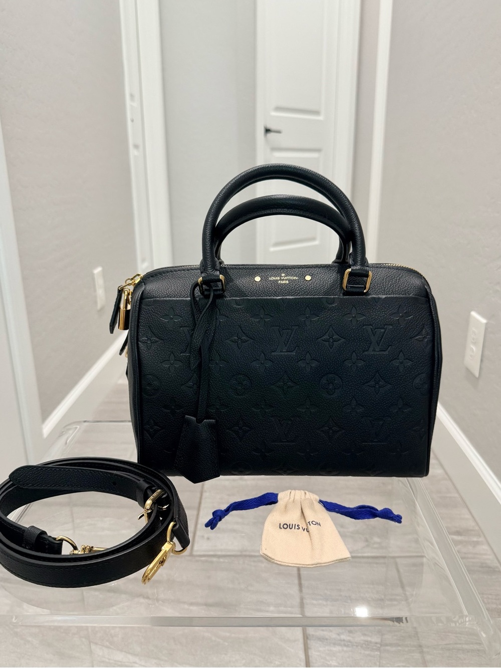 Louis Vuitton Black Monogram Empreinte Speedy Bandoulière
